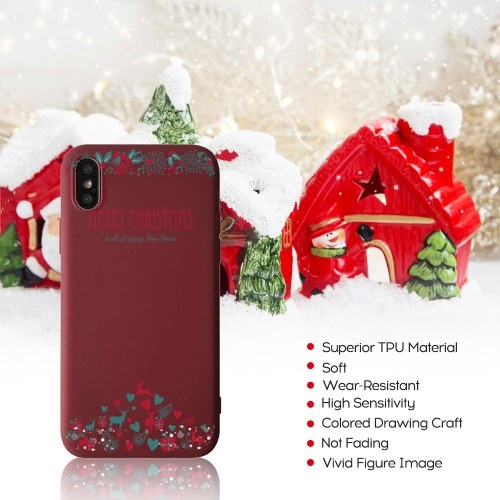 

Christmas Style Custom Soft Colored Drawing Phone Case Fit For iphone 7/8